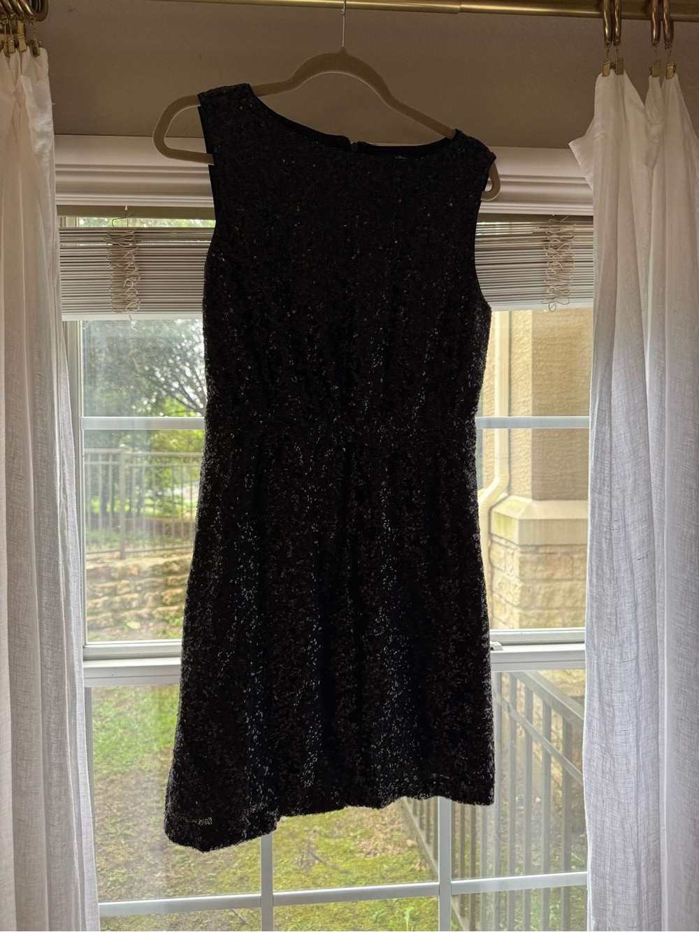 Madewell Broadway & Broom Black Seqin Mini Dress